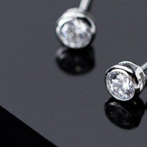 Round CZ Clear Stone 925 Silver Setting Quality